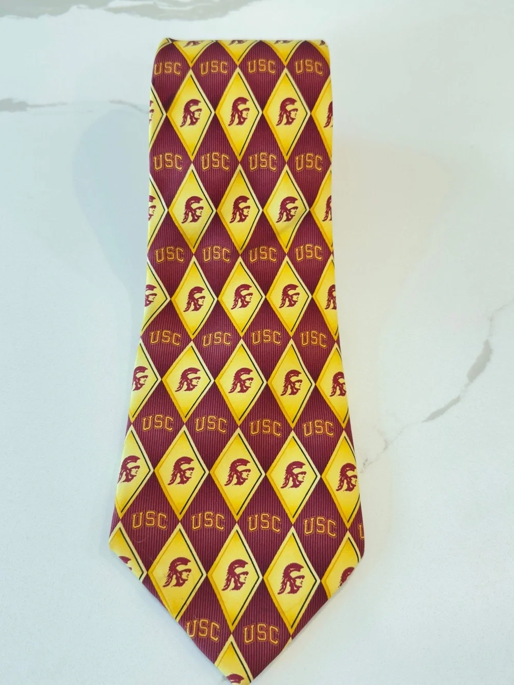 USC Maroon and Gold Diamond Pattern Men's Tie